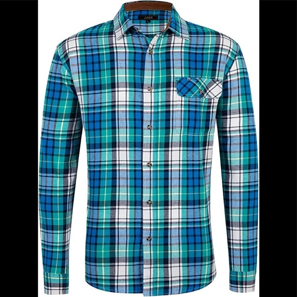 Other - New Mens Flannel Sweater w Tags Plaid Button Closure